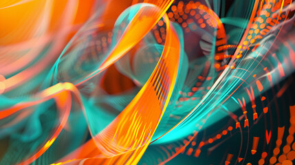 Orange and Turquoise Abstract 3D Background