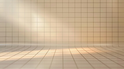 A white tiled grid wall, minimalist abstract background
