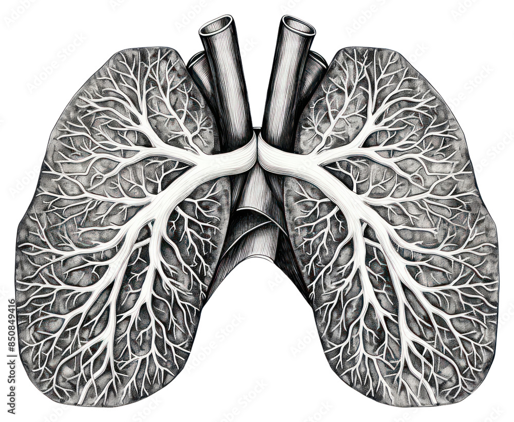 Sticker PNG  Lungs drawing sketch white background.