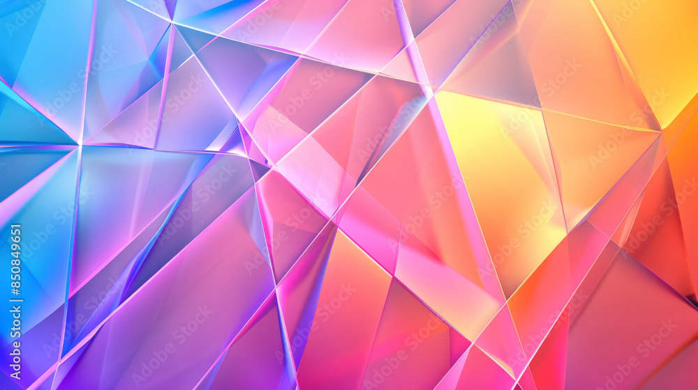 Poster vibrant abstract geometric background with colorful polygon shapes creating a dynamic and visually a