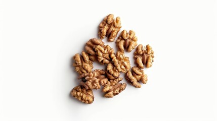 delicious walnuts isolated on white background top view food photo