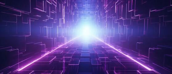 Obraz premium Futuristic Digital Sci-Fi Corridor Background