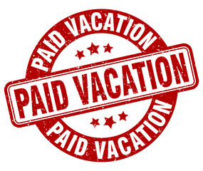 paid vacation stamp. paid vacation label. round grunge sign