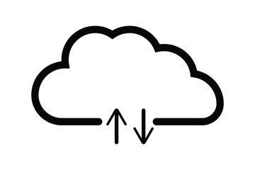 Cloud icon vector for web design, logo,  mobile app. Cloud computing icon. Cloud icon, vector, sign and symbol. Weather forecast icon. . Vector illustration.