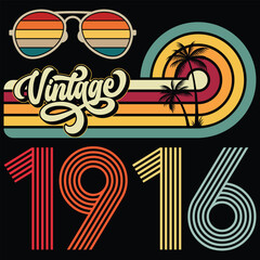 Vintage 1916 108th Birthday 108Yr Old Gift for Grandma Grandpa T Shirt