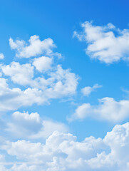 Fototapeta premium Serene Blue Sky with Fluffy Clouds