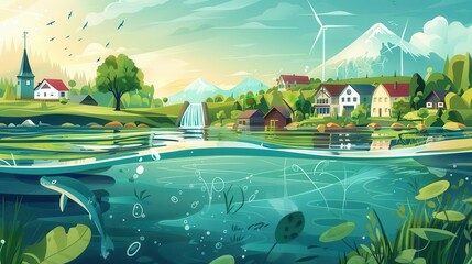 ecofriendly water recycling sustainable solution for a greener future aigenerated illustration
