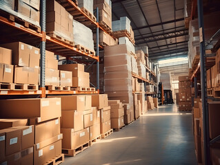 Inside Warehouse Photo, Warehouse industry background with logistic wholesale storehouse, parcel Logistics Warehouse, Warehouse storage