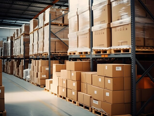 Inside Warehouse Photo, Warehouse industry background with logistic wholesale storehouse, parcel Logistics Warehouse, Warehouse storage
