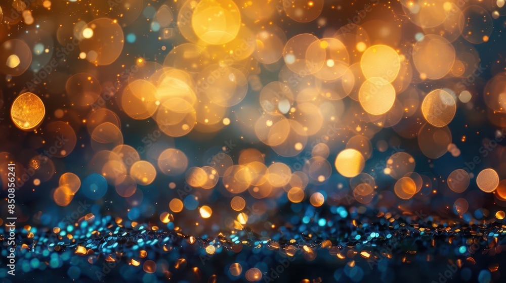 Poster elegant bokeh and glitter lights creating a festive and dreamy atmosphere abstract background