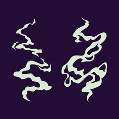 White smoke set on the navy background