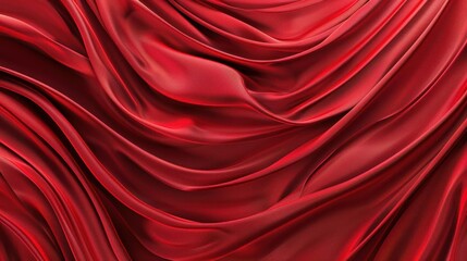 Fototapeta premium elegant red curtain background with satin texture and wavy folds