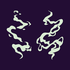 White smoke set on the navy background