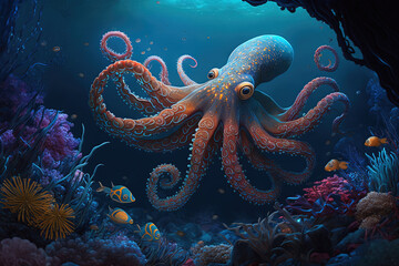 Obraz premium octopus in the ocean