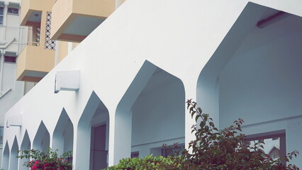 Modern Architecture Arches Design White Building Close-Up