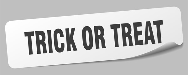 trick or treat sticker. trick or treat label