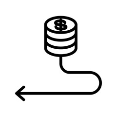 money donation icon line vector design illustration template