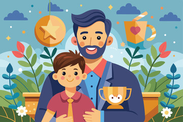 Naklejka premium father day illustration