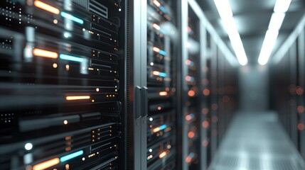 modern server room with light