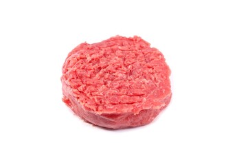Steak tartare on white background. It is a french dish of raw ground beef.