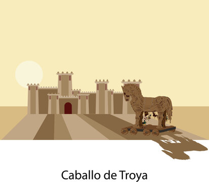 Illustration vector isolated of Trojan Horse