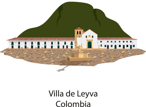 Main catholic church Of Villa de Leyva, Colombia.