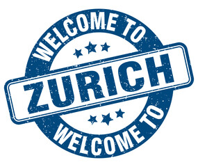 Welcome to Zurich stamp. Zurich round sign