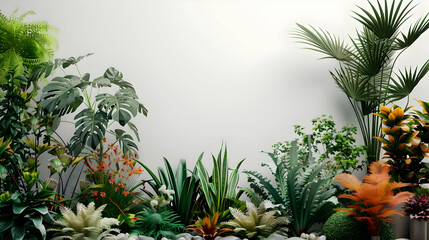 Fototapeta premium botanic mockup with garden plants