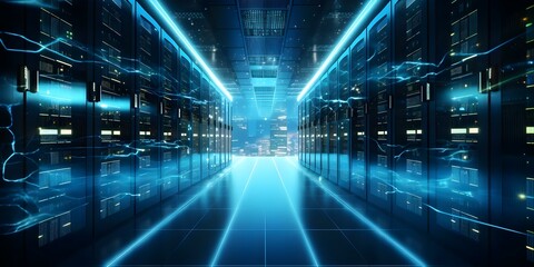 Digital Hosting Services Data Server Center for Online Infrastructure and Storage. Concept Hosting Services, Data Server Center, Online Infrastructure, Storage, Digital Services