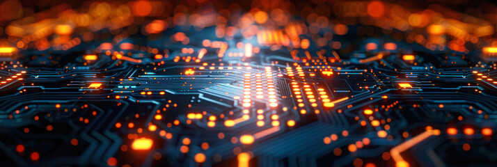 Abstract network of circuit board paths