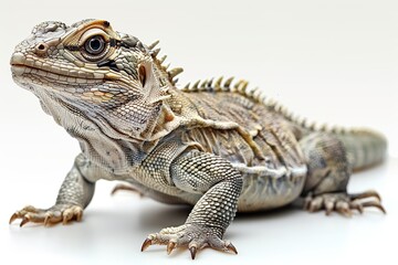 Obraz premium Tuatara isolated on white background