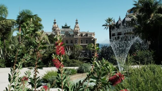 fountain in the city center of Monaco, Monta Carlo.