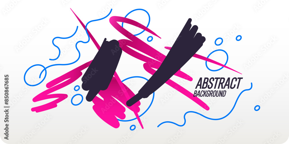 Poster bright attractive abstract background with graphic elements. a composition of shapes and color spots