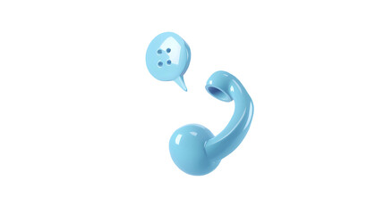 Fototapeta premium A 3d call center icon talk on transparent background, PNG format, Generative AI illustrations. 