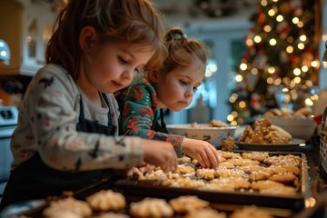 Kids Decorate Cookies for Christmas