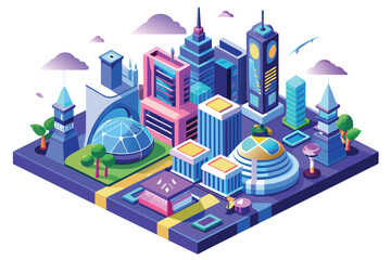 isometric city building design