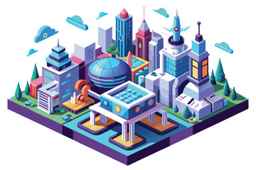 isometric city building design