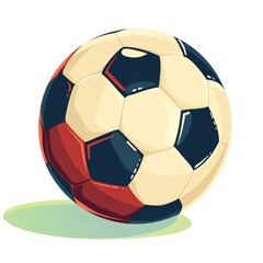 Fototapeta premium A football clipart, sports equipment element, flat design, colorful, isolated on white background