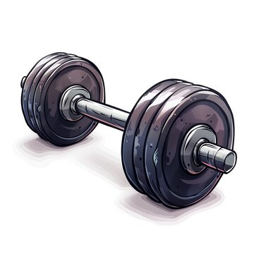 A weightlifting dumbbell clipart, sports equipment element, vector illustration, detailed, isolated on white background
