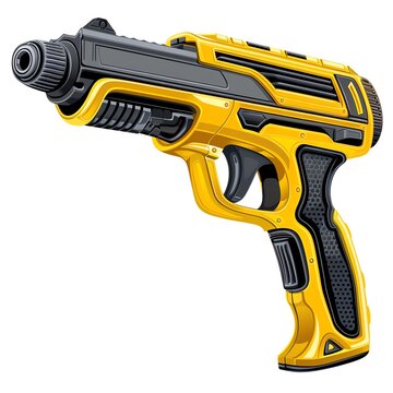 recommend clip art: A caulking gun clipart, tool element, vector illustration, yellow and black, isolated on white background