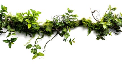 Obraz premium Vines with moss on a white background