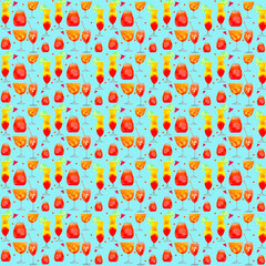 Seamless pattern of cocktails