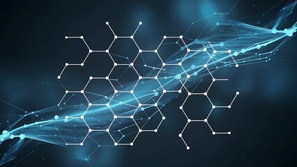 Obraz premium Structure molecule and communication hexagonal