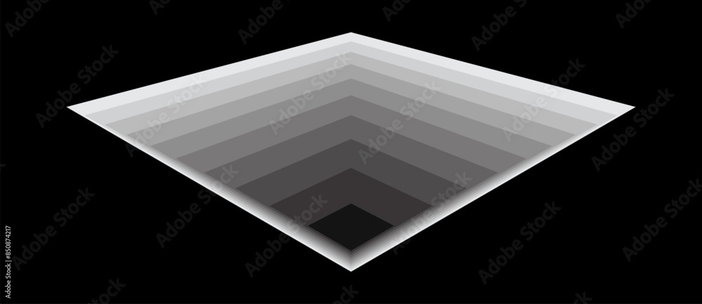 Poster Abstract background with grey distorted squares like hole.