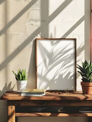 Fototapeta premium frame mockup on living room