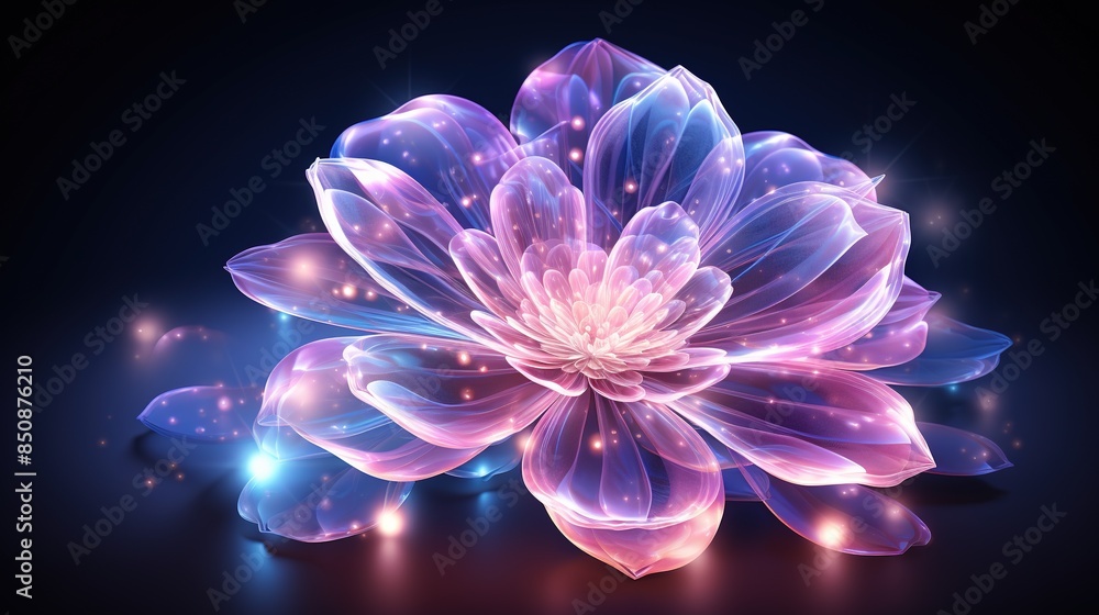 Wall mural digital futuristic flower wallpaper