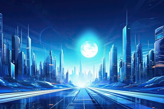 Futuristic Famel Background City