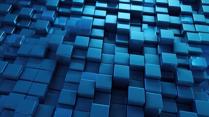Dynamic Blue Cubes Abstract Pattern