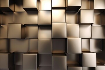 Geometric Gold Cubes Abstract Background