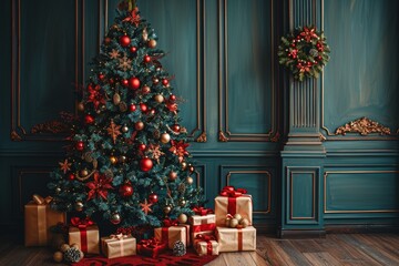 Decorated Christmas Tree With Gifts